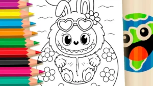 Desenho para colorir Desenho para Colorir Labubu na Piscina - Pinte no Site ou Imprimir Grátis!