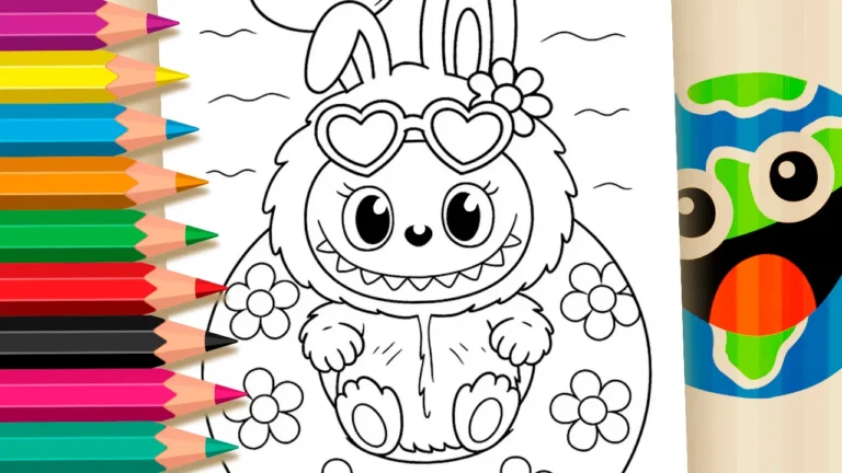Desenho para colorir Desenho para Colorir Labubu na Piscina - Pinte no Site ou Imprimir Grátis!