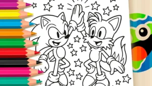 Desenho para colorir Colorir Sonic e Tails Online Grátis | Desenho do Sonic para Colorir