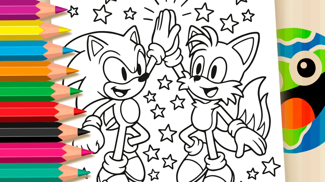 Colorir Sonic e Tails Online Grátis | Desenho do Sonic para Colorir