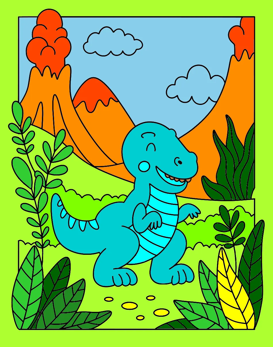 Dinossauro – Desenho Colorido Online para Pintar e Imprimir | Jogo de Colorir Grátis no Mundo dos Jogos - Imagem Destacada