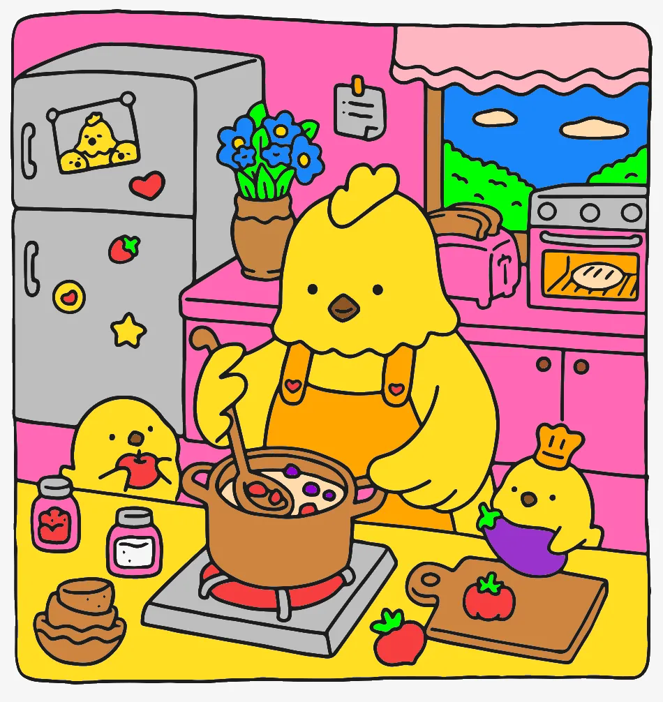 familha da galinha – Desenho Colorido Online - Imagem Destacada