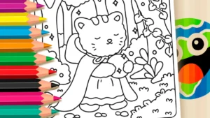 Desenho para colorir Página para Colorir de Gato Mágico Online | Mundo Dos Jogos