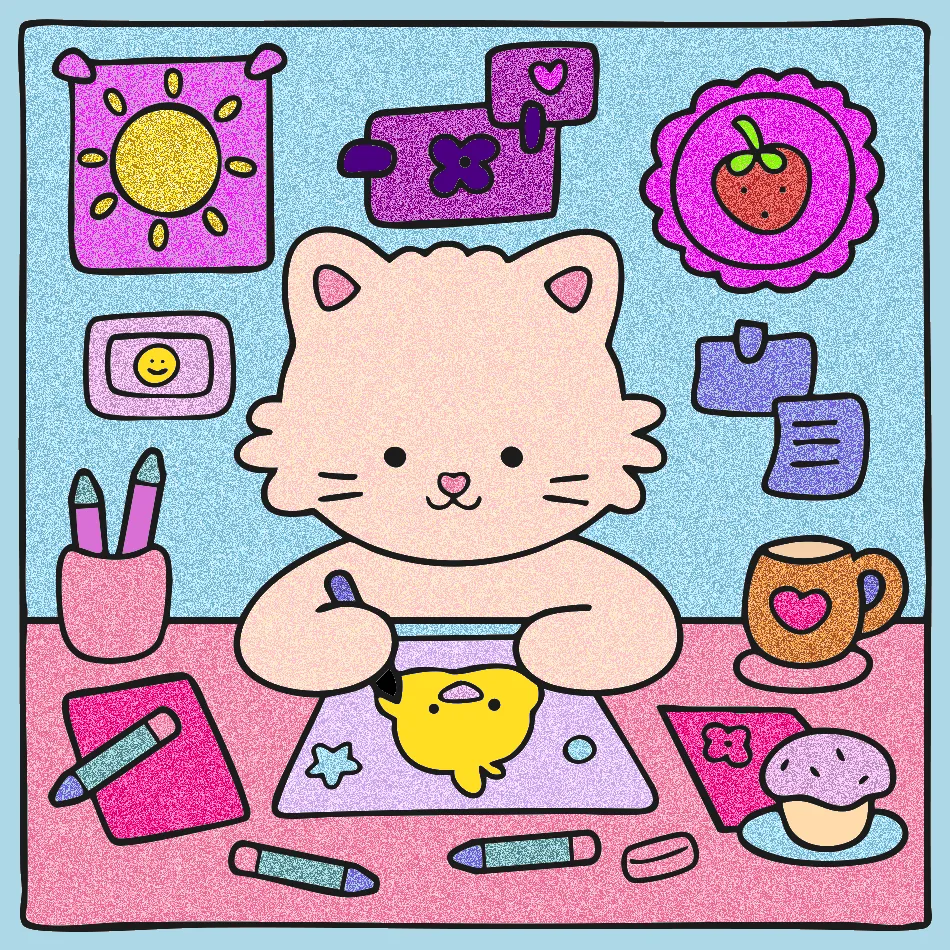 Hello Kit – Desenho Colorido Online - Imagem Destacada