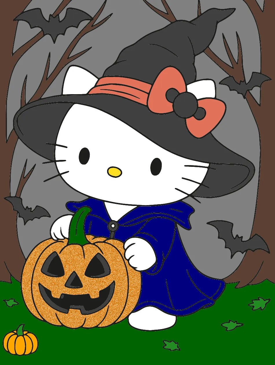 Hello Kitty Halloween – Desenho Colorido Online - Imagem Destacada