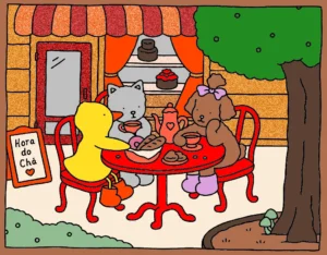 hora do cha – Desenho Colorido Online para Pintar e Imprimir | Jogo de Colorir Grátis no Mundo dos Jogos