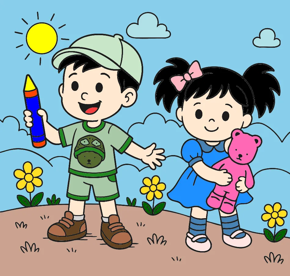 irmãos colorido – Desenho Colorido Online para Pintar e Imprimir | Jogo de Colorir Grátis no Mundo dos Jogos - Imagem Destacada