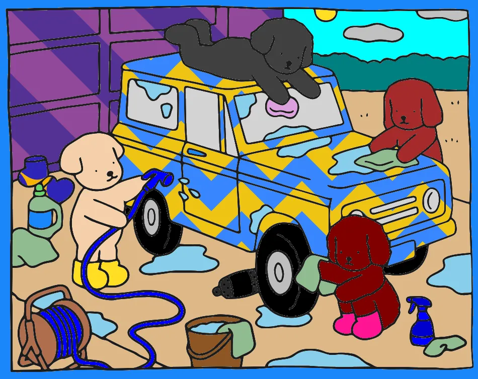 lava jato do bibiues – Desenho Colorido Online - Imagem Destacada