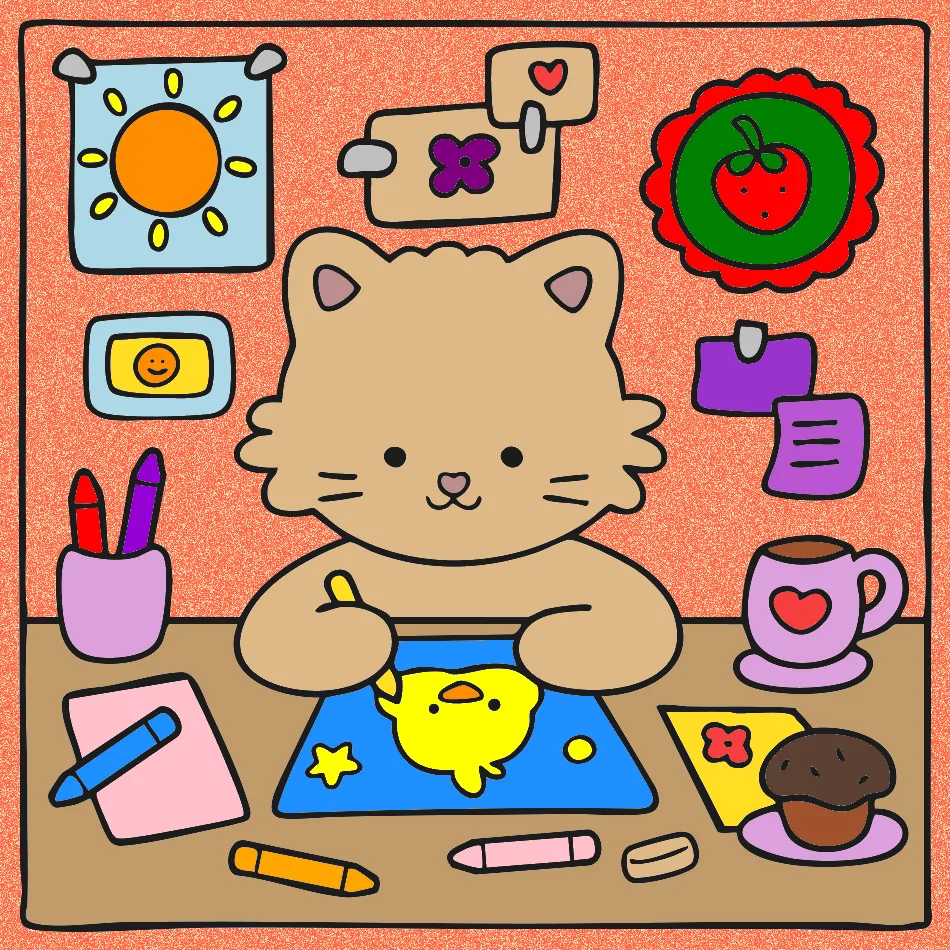 meu gato colorido – Desenho Colorido Online - Imagem Destacada