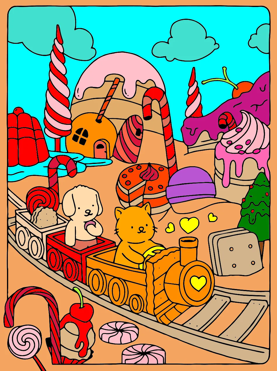 mundo doce – Desenho Colorido Online para Pintar e Imprimir | Jogo de Colorir Grátis no Mundo dos Jogos - Imagem Destacada