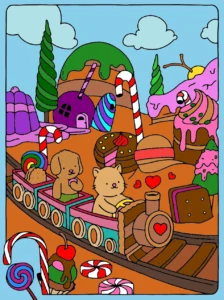 mundo dos doces!!!🧁🍭 – Desenho Colorido Online para Pintar e Imprimir | Jogo de Colorir Grátis no Mundo dos Jogos