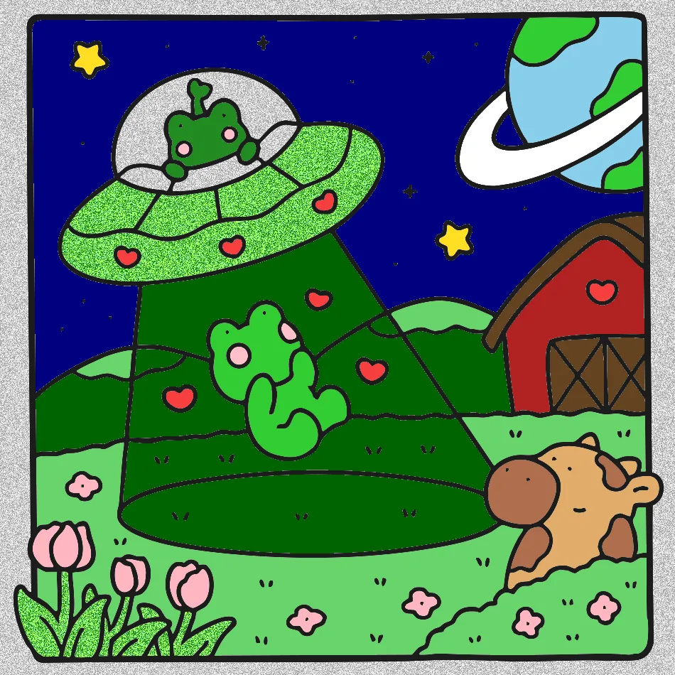 nave de sapo alien – Desenho Colorido Online - Imagem Destacada