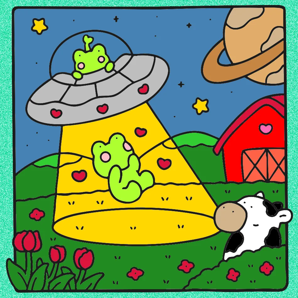 nave do amor sapo:eu te amo – Desenho Colorido Online - Imagem Destacada
