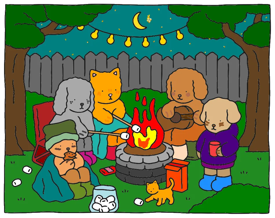 Noite Na Fogueira! – Desenho Colorido Online para Pintar e Imprimir | Jogo de Colorir Grátis no Mundo dos Jogos - Imagem Destacada