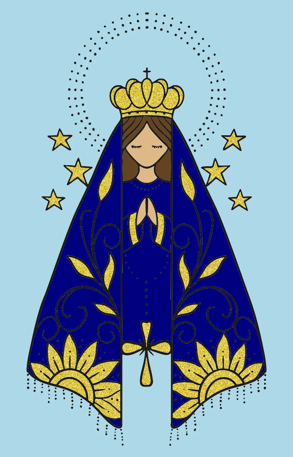 Nossa Senhora Aparecida – Desenho Colorido Online - Imagem Destacada