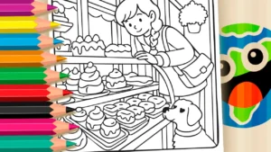 Desenho para colorir Padaria Com meu Cachorro - Online para Colorir | Mundo dos Jogos