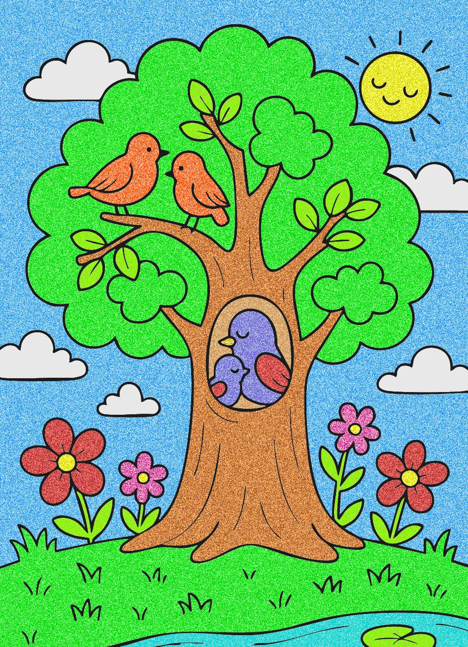 passarinhos – Desenho Colorido Online - Imagem Destacada