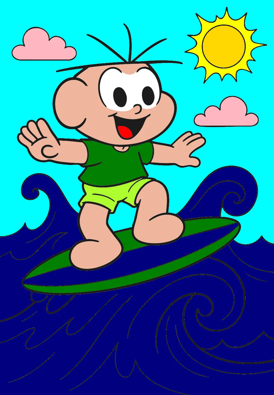 Passeio de surfi – Desenho Colorido Online para Pintar e Imprimir | Jogo de Colorir Grátis no Mundo dos Jogos - Imagem Destacada