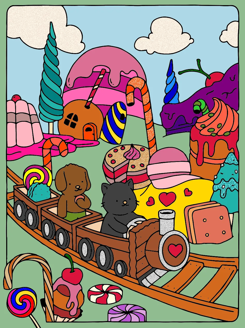 PASSEIO PARQUE DAS GULOSEIMAS – Desenho Colorido Online - Imagem Destacada