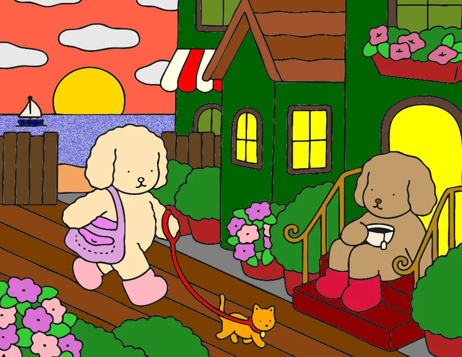 Passeo Ao Por-do-Sol – Desenho Colorido Online para Pintar e Imprimir | Jogo de Colorir Grátis no Mundo dos Jogos - Imagem Destacada