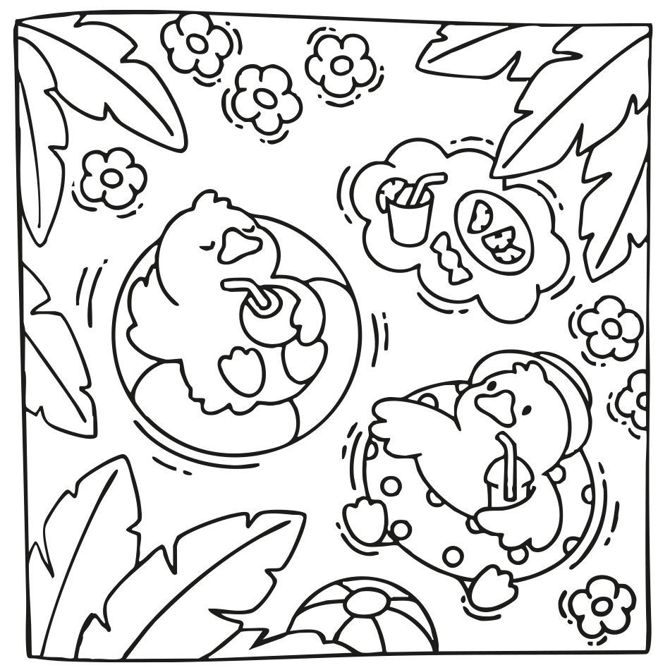 Desenho de Colorir Patos no Lago  - Divirta-se para imprimir e colorir - PDF grátis para pessoas de todas as idades