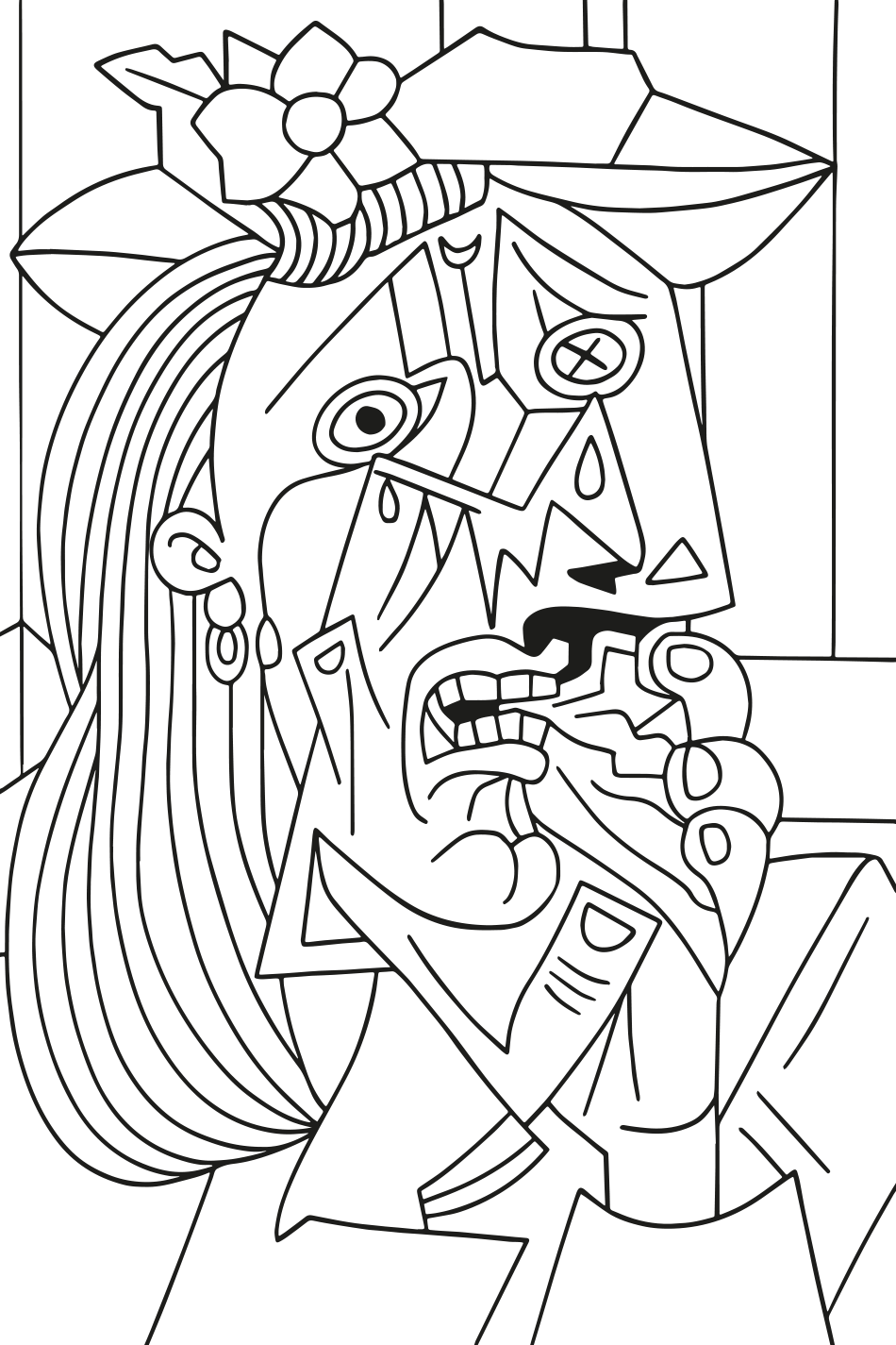 Colorir Picasso: A Mulher que Chora - Divirta-se