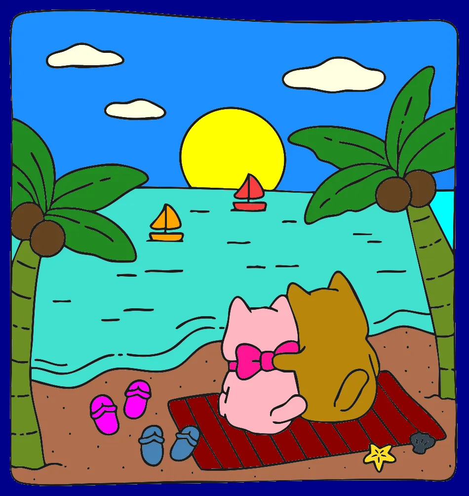 PRAIA – Desenho Colorido Online - Imagem Destacada