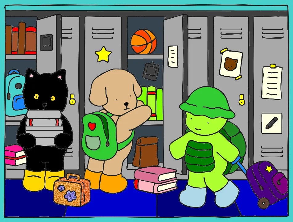 primeiro dia de aula – Desenho Colorido Online - Imagem Destacada