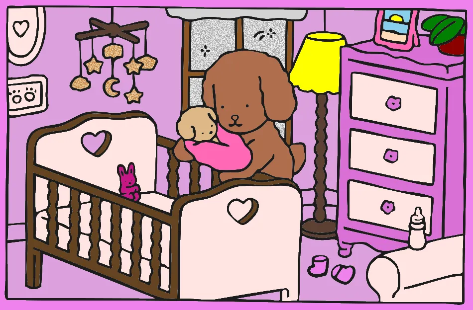 quarto menina – Desenho Colorido Online para Pintar e Imprimir | Jogo de Colorir Grátis no Mundo dos Jogos - Imagem Destacada