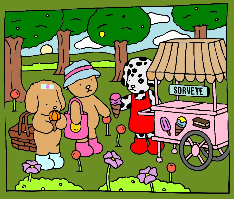 Tarde do Sorvete – Desenho Colorido Online para Pintar e Imprimir | Jogo de Colorir Grátis no Mundo dos Jogos - Imagem Destacada