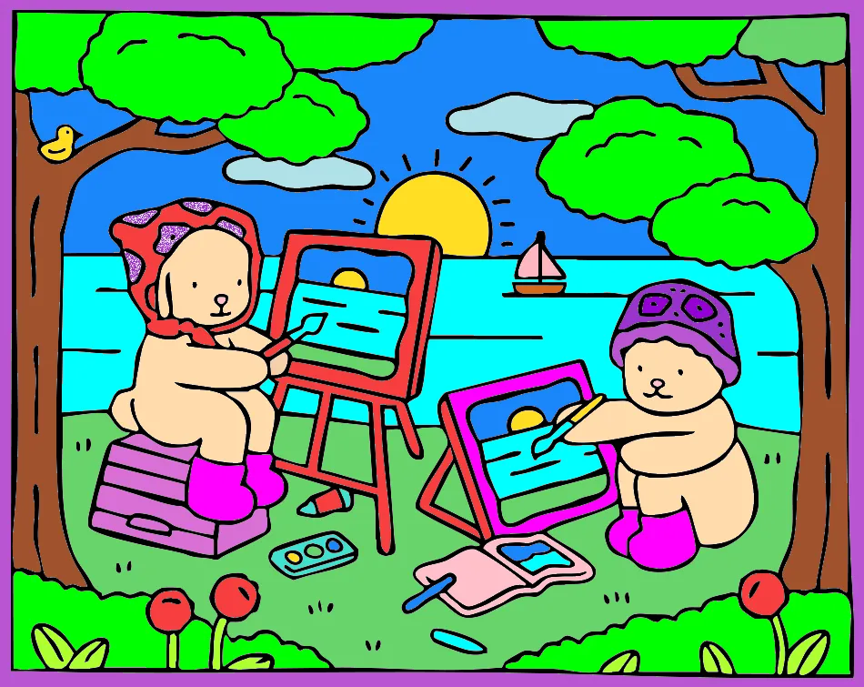 Um belo dia para desenhar – Desenho Colorido Online - Imagem Destacada