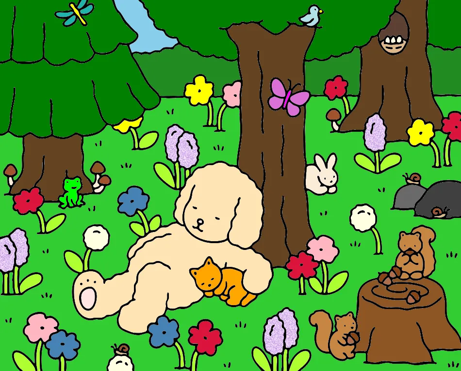 Um Dia No Bosque – Desenho Colorido Online para Pintar e Imprimir | Jogo de Colorir Grátis no Mundo dos Jogos - Imagem Destacada