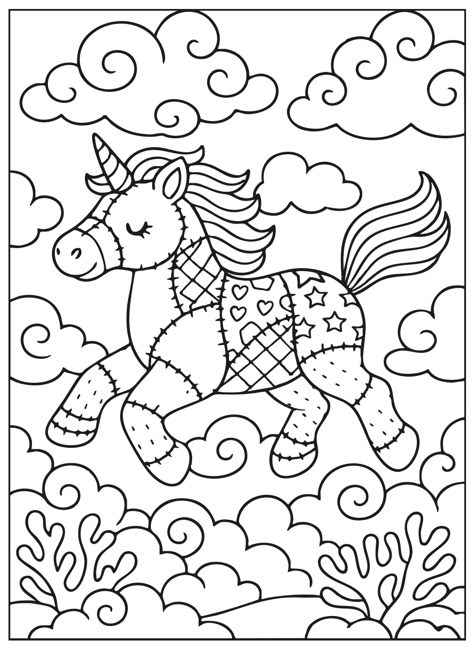 Desenho de Unicórnio dos Sonhos para Colorir para imprimir e colorir - PDF grátis para pessoas de todas as idades