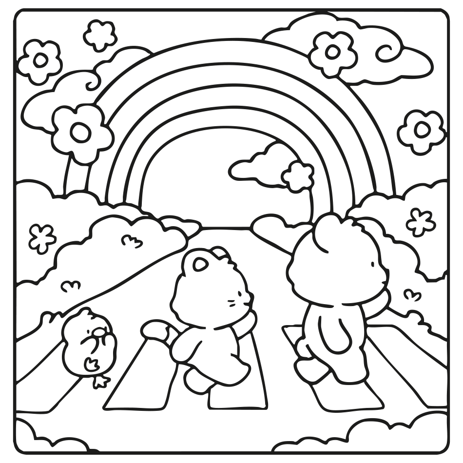 Desenho de Colorir Ursinhos na Faixa de Pedestres - Divirta-se para imprimir e colorir - PDF grátis para pessoas de todas as idades