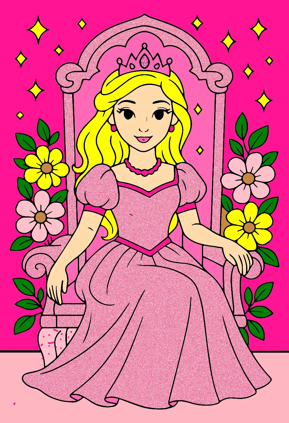 a bela princesa rosa – Desenho Colorido Online para Pintar e Imprimir | Jogo de Colorir Grátis no Mundo dos Jogos - Imagem Destacada