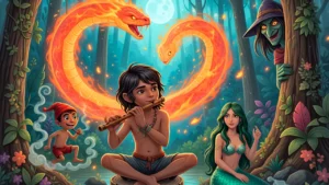 Que encontro mágico do folclore brasileiro! Saci, Iara, Cuca e outras figuras da nossa cultura.