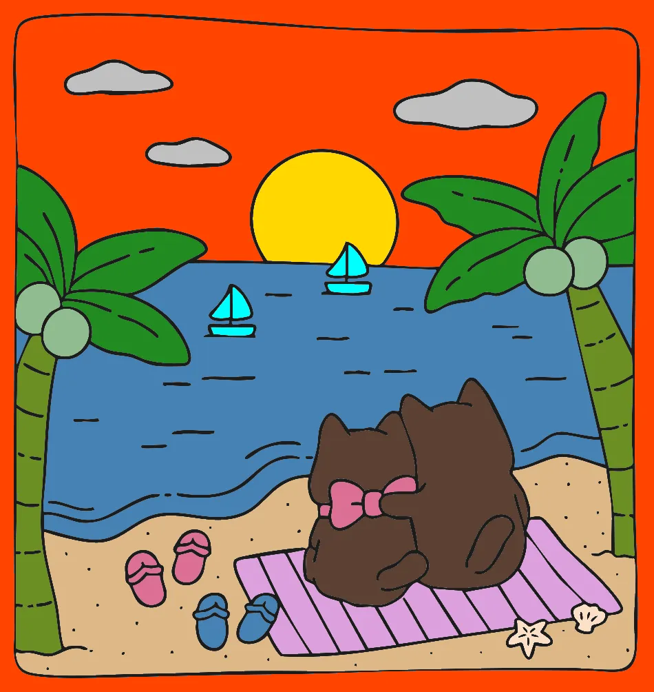 casal gato – Desenho Colorido Online para Pintar e Imprimir | Jogo de Colorir Grátis no Mundo dos Jogos - Imagem Destacada