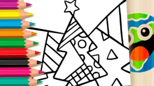 Desenho para colorir Desenho de Árvore de Natal Romero Britto - Colorir Online Adulto e Infantil (PDF)