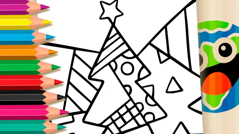 Desenho para colorir Desenho de Árvore de Natal Romero Britto - Colorir Online Adulto e Infantil (PDF)