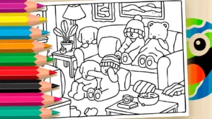 Desenho para colorir Desenho de Bobbie Goods Assistindo TV para Colorir - Imprimir PDF Grátis ou Pintar Online!
