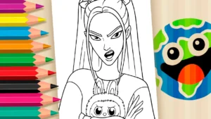 Desenho para colorir Desenho da Mira e Labubu para Colorir - Imprimir PDF Grátis ou Pintar Online!