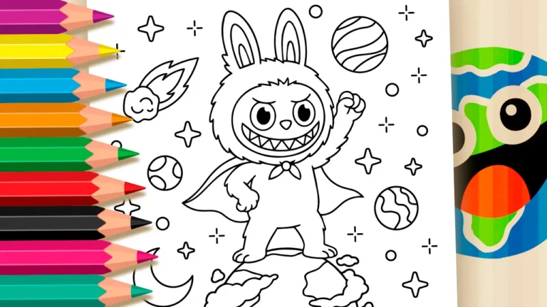 Desenho para colorir Desenho de Labubu Herói para Colorir - Imprimir PDF Grátis ou Pintar Online!