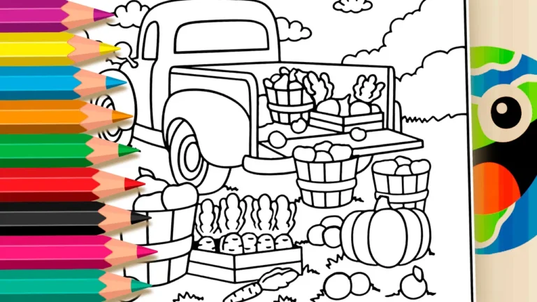 Desenho para colorir Desenho Kawaii para Colorir Caminhão de Comidas