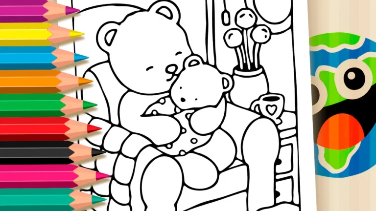 Desenho para colorir Desenho para Colorir Desenho Kawaii Cuidando do Bebê - Pinte no Site ou Imprimir Grátis!