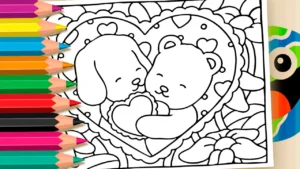 Desenho para colorir Desenho para Colorir Desenho Kawaii Meu Amor - Pinte no Site ou Imprimir Grátis!