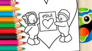Desenho para colorir Desenho para Colorir Desenho Kawaii Psiu Te Amo - Pinte no Site ou Imprimir Grátis!