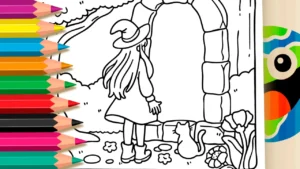 Desenho para colorir Desenho para Colorir Bruxinha na Floresta - Pinte no Site ou Imprimir Grátis!