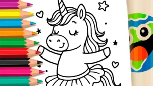 Desenho para colorir Desenho de Unicórnio Bailarina para Colorir - Imprimir PDF Grátis ou Pintar Online!