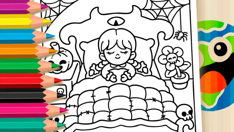 Desenho para colorir Desenho para Colorir Wandinha Fofa - Pinte no Site ou Imprimir Grátis!