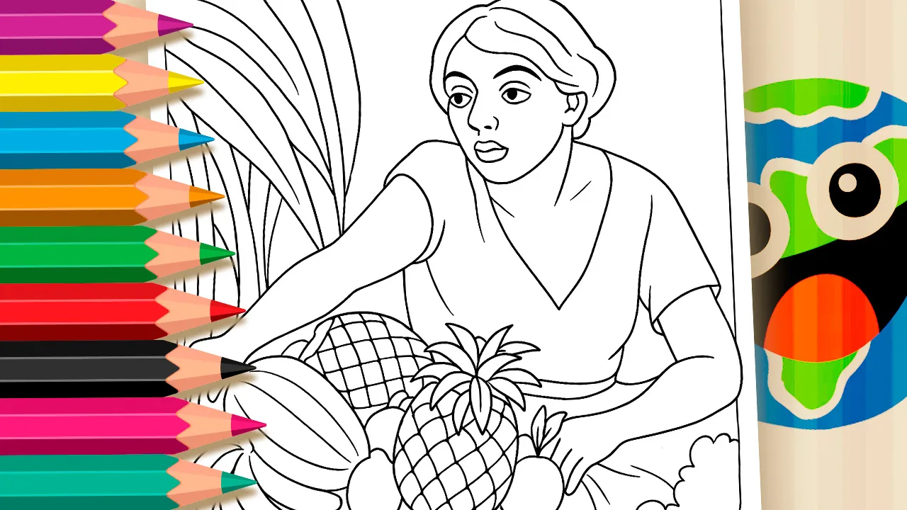 Desenho para Colorir: “Tropical” de Anita Malfatti – Arte Brasileira para Pintar!